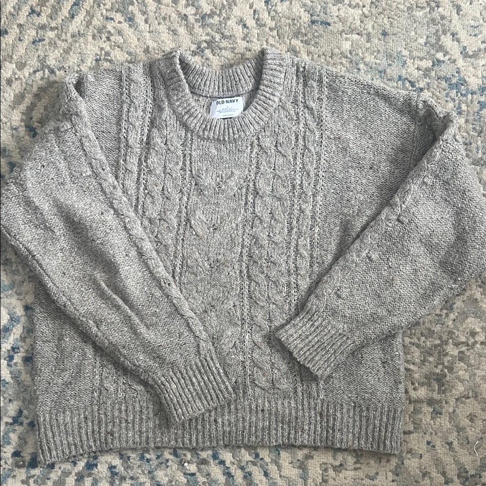 Old Navy Gray Cable Knit Sweater